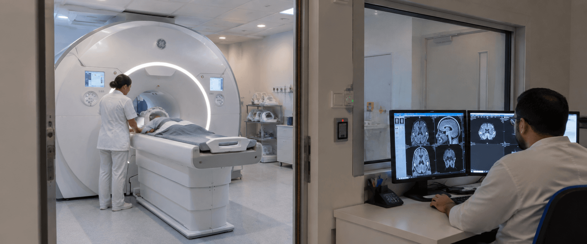 Appareil d'IRM dans une salle d'imagerie