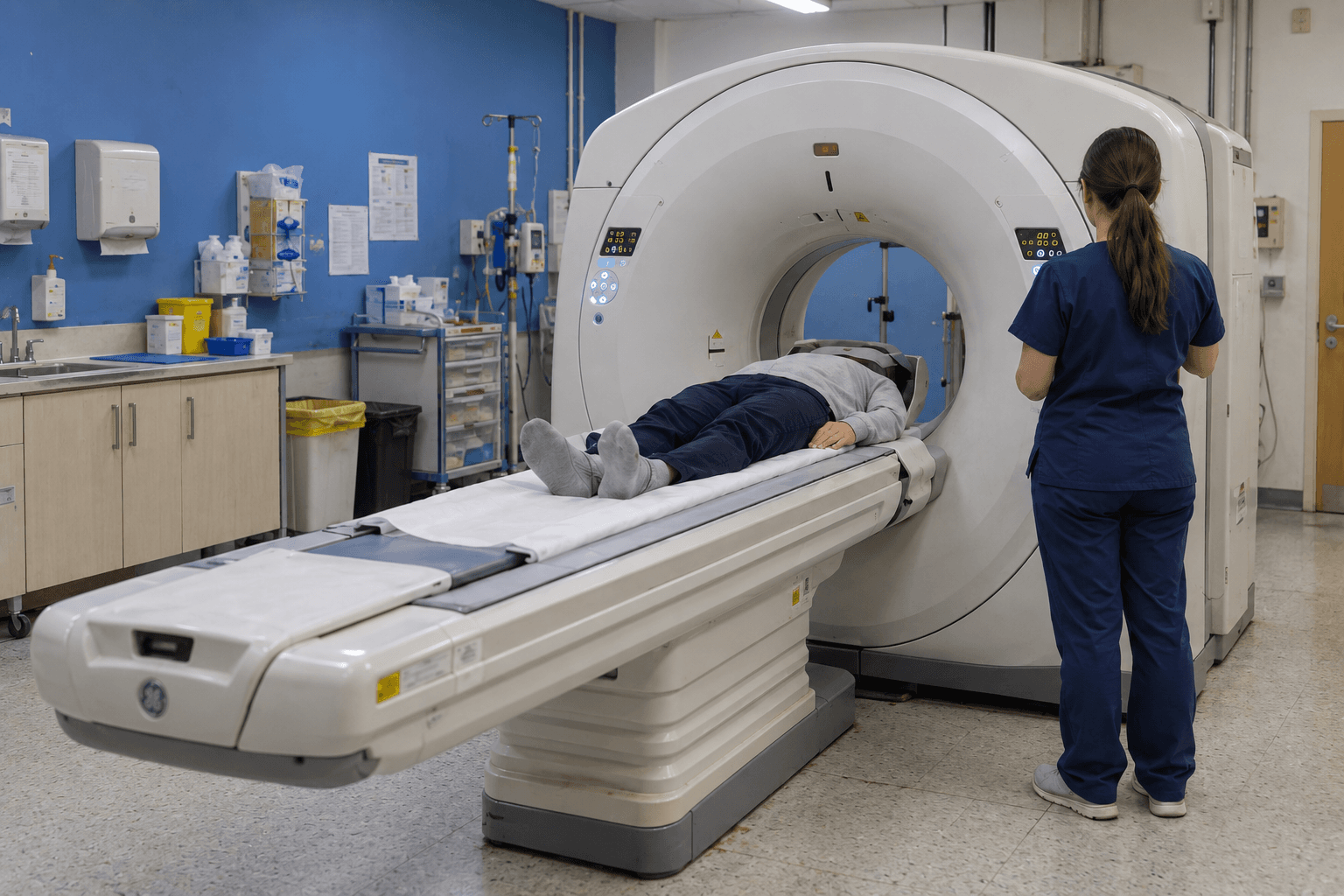 Scanner hélicoïdal dans une salle de radiologie